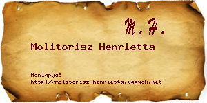 Molitorisz Henrietta névjegykártya